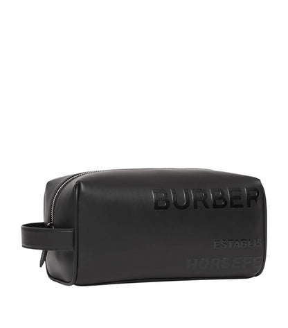 BURBERRY LEATHER HORSEFERRY TOILETRY BAG