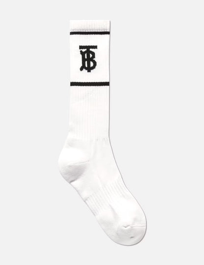 BURBERRY MONOGRAM INTARSIA COTTON BLEND SOCKS