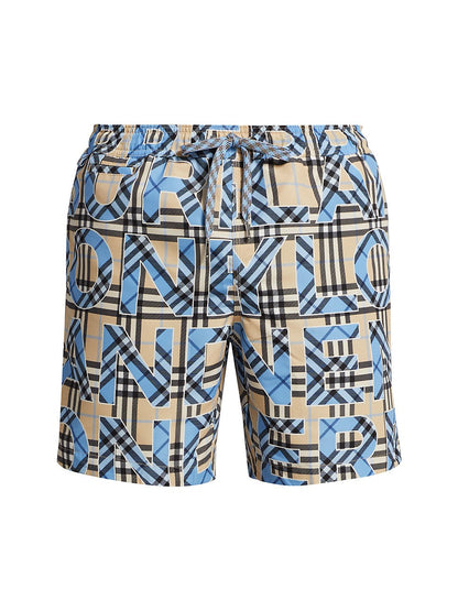 BURBERRY MARTIN LOGO VINTAGE CHECK SWIM TRUNKS