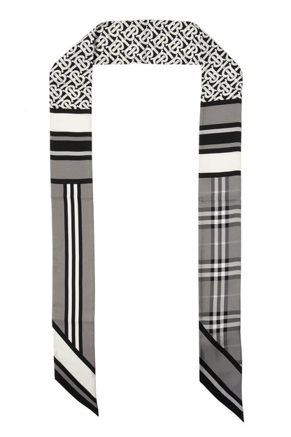 BURBERRY MONTAGE PRINT SKINNY SILK SCARF