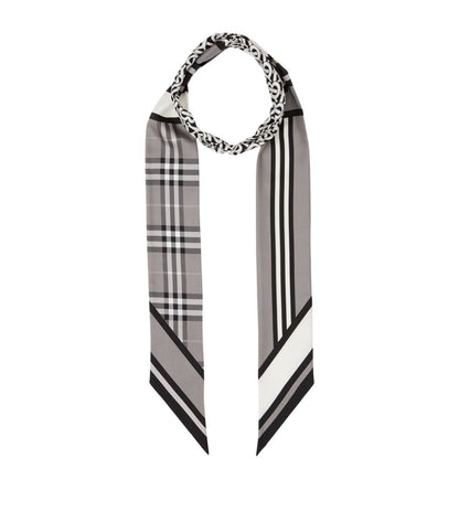 BURBERRY MONTAGE PRINT SKINNY SILK SCARF