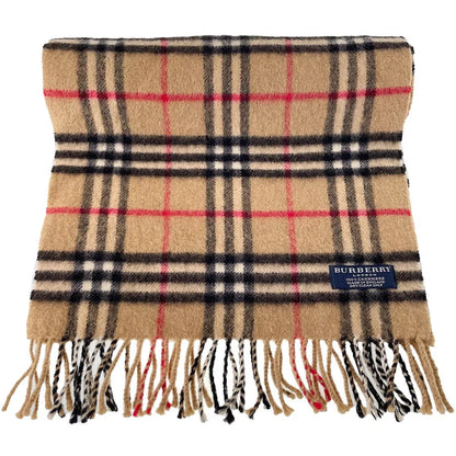 BURBERRY NOVA CHECK FRINGE CASHMERE SCARF