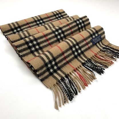 BURBERRY NOVA CHECK FRINGE CASHMERE SCARF