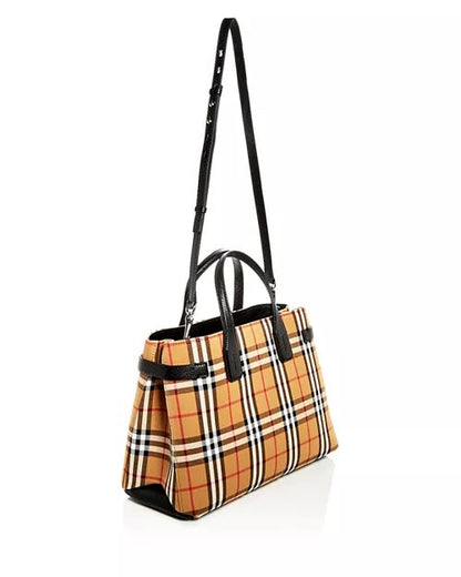 BURBERRY VINTAGE CHECK MEDIUM BANNER TOTE BAG