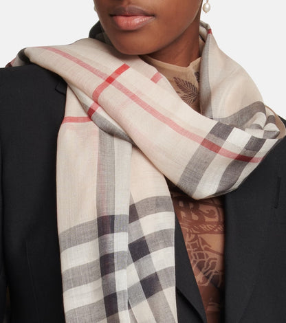 BURBERRY VINTAGE CHECK WOOL SILK BLEND SCARF