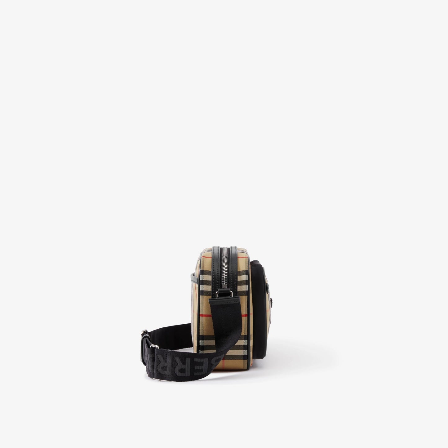 BURBERRY VINTAGE CHECK & LEATHER CROSSBODY BAG