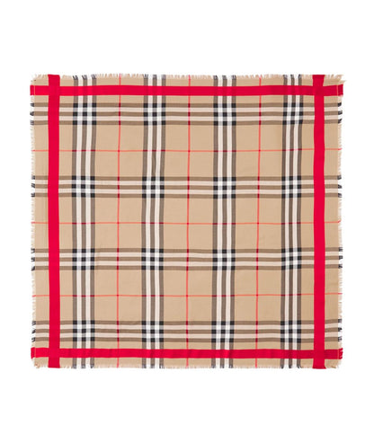 BURBERRY WOOL SILK VINTAGE CHECK SCARF