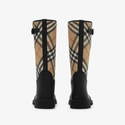 BURBERRY BLACK VINTAGE CHECK SIMEON RAIN BOOT