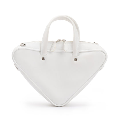 Balenciaga 2020 White Calfskin Leather Triangle S Duffle Bag