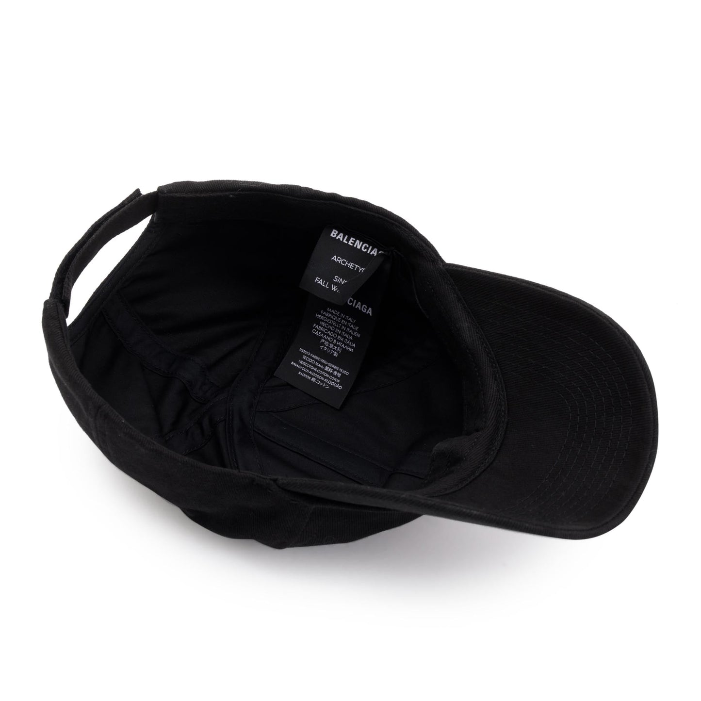 Balenciaga 2021 Black Cotton Logo Baseball Cap, L 59