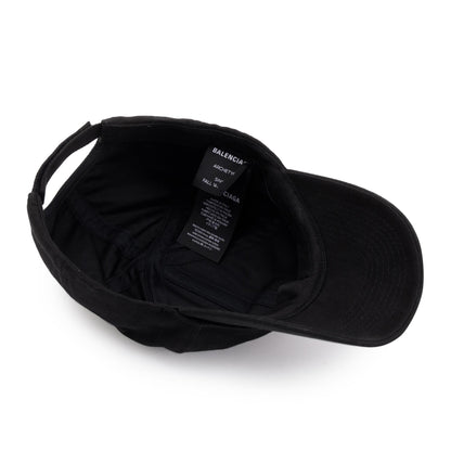 Balenciaga 2021 Black Cotton Logo Baseball Cap, L 59