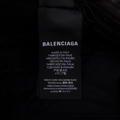 Balenciaga 2021 Black Cotton Logo Baseball Cap, L 59