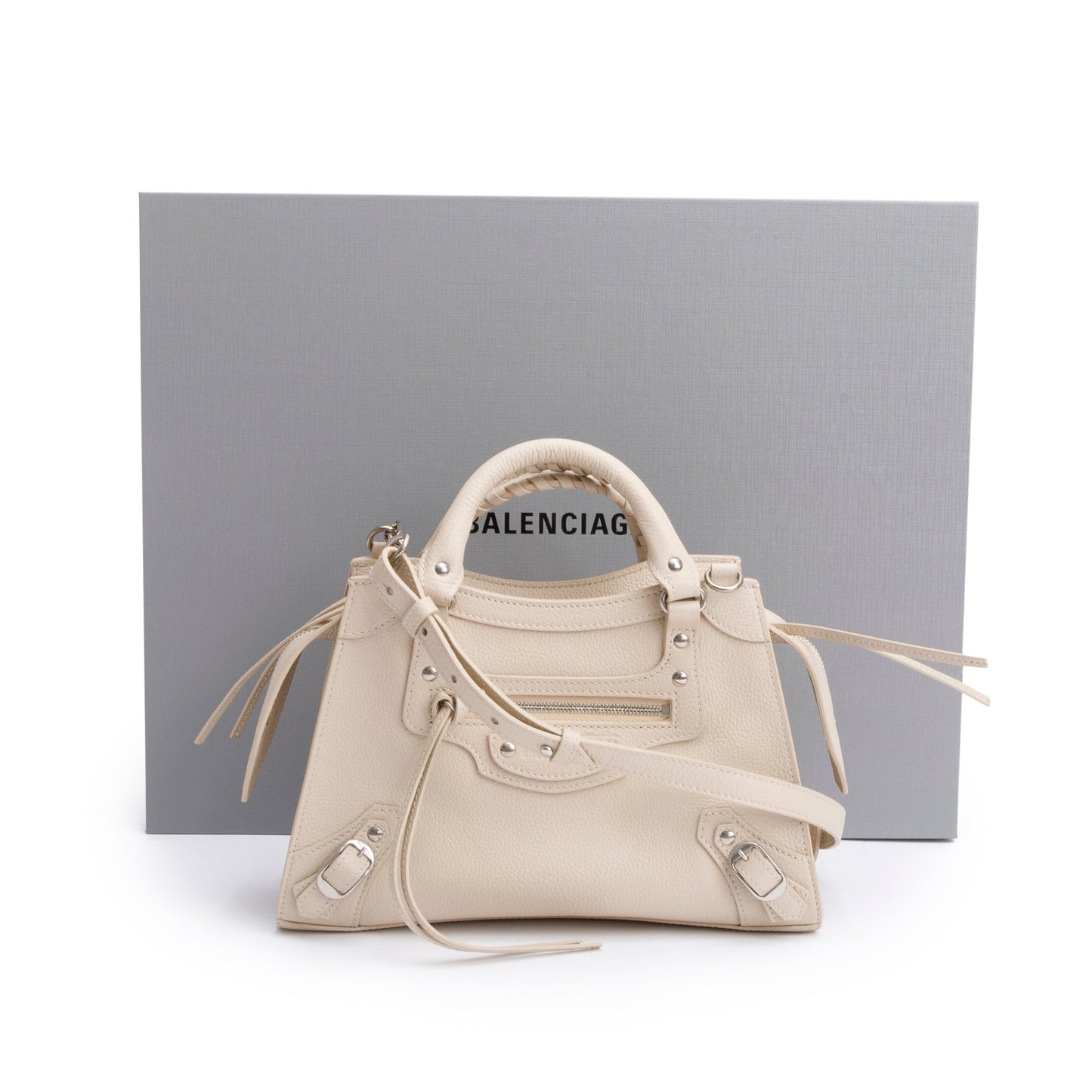 Balenciaga 2022 Beige Calfskin Leather Neo Classic XS City Bag