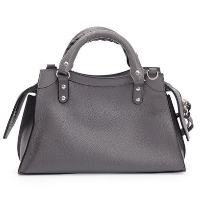Balenciaga 2022 Grey Calfskin Leather Neo Classic XS City Bag