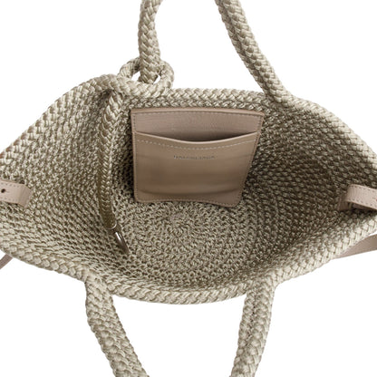 Balenciaga Green Raffia Woven Small Ibiza Basket Bag