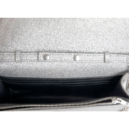 Balenciaga BB Glitter Leather Chain Wallet Bag
