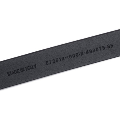 Balenciaga BB Hourglass Thin Black Leather Belt 85
