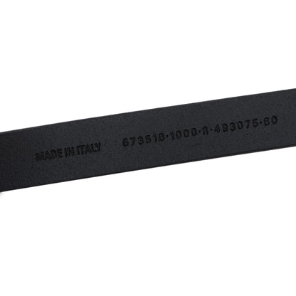 Balenciaga BB Hourglass Thin Black Leather Belt