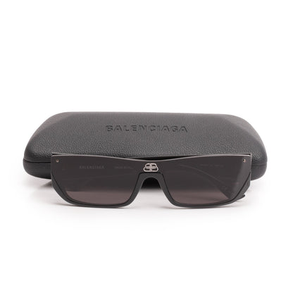 Balenciaga BB0080S Black Acetate BB Rectangular Shield Sunglasses