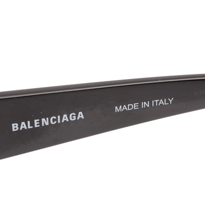 Balenciaga BB0080S Black Acetate BB Rectangular Shield Sunglasses