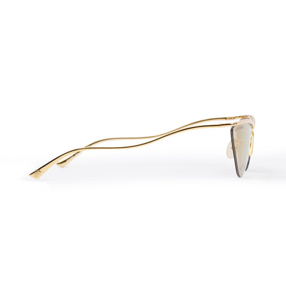 Balenciaga BB0093S Gold-Tone Metal Frame Cat-Eye Sunglasses