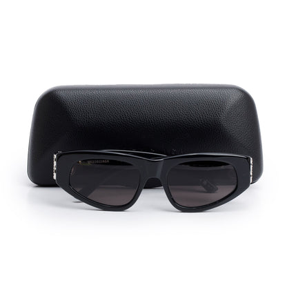 Balenciaga BB0095S Black Acetate Crystal Dynasty D-Frame Sunglasses