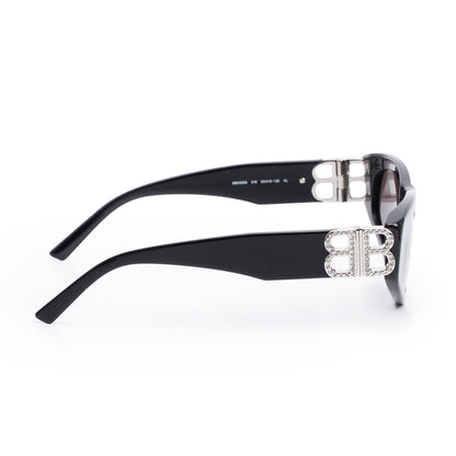 Balenciaga BB0095S Black Acetate Crystal Dynasty D-Frame Sunglasses