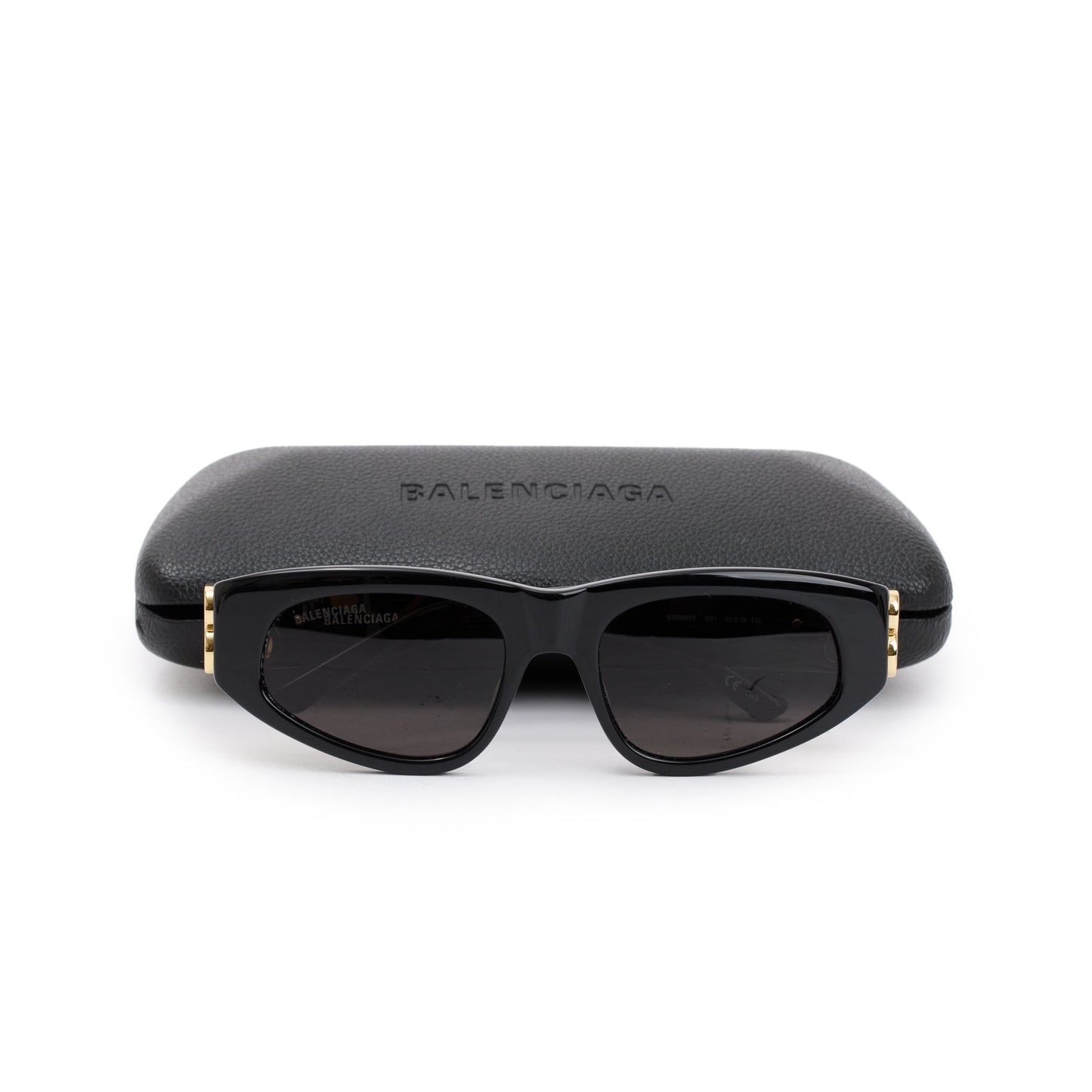 Balenciaga BB0096S Dynasty Black Acetate Rectangle Sunglasses