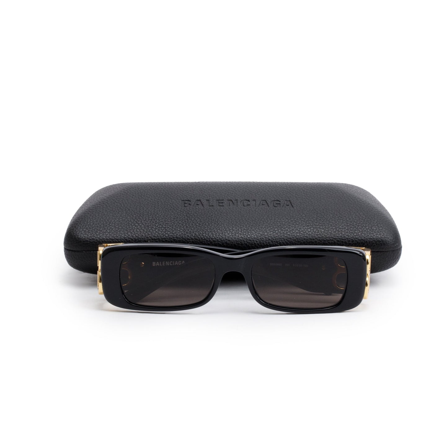 Balenciaga BB0096S Dynasty Black Acetate Rectangle Sunglasses