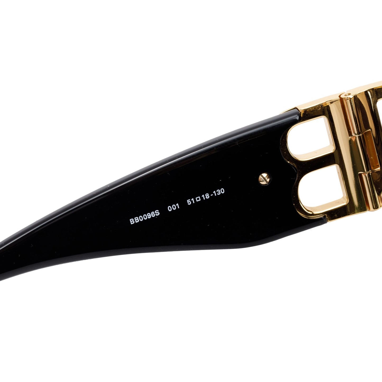 Balenciaga BB0096S Dynasty Black Acetate Rectangle Sunglasses