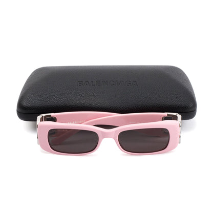 Balenciaga BB0096S Dynasty Pink Rectangle Sunglasses