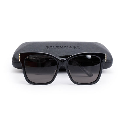Balenciaga BB0102SA Black Acetate Square Sunglasses