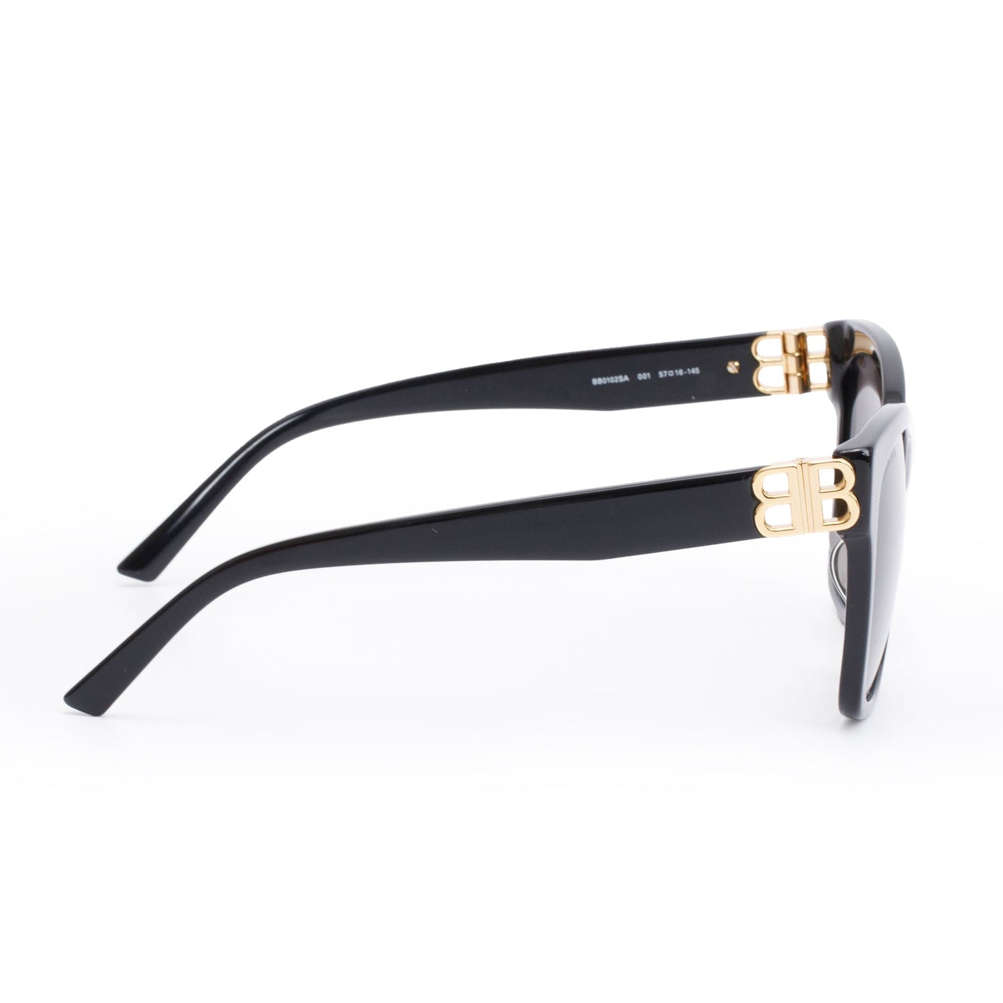 Balenciaga BB0102SA Black Acetate Square Sunglasses