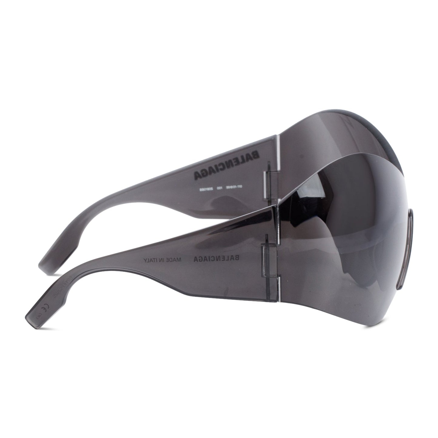 Balenciaga BB0180S Black Acetate Ski Cat Oversized Sunglasses