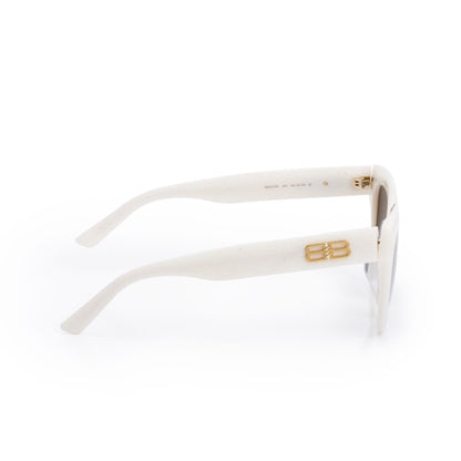Balenciaga BB0237SA White Graphic Acetate Square Sunglasses