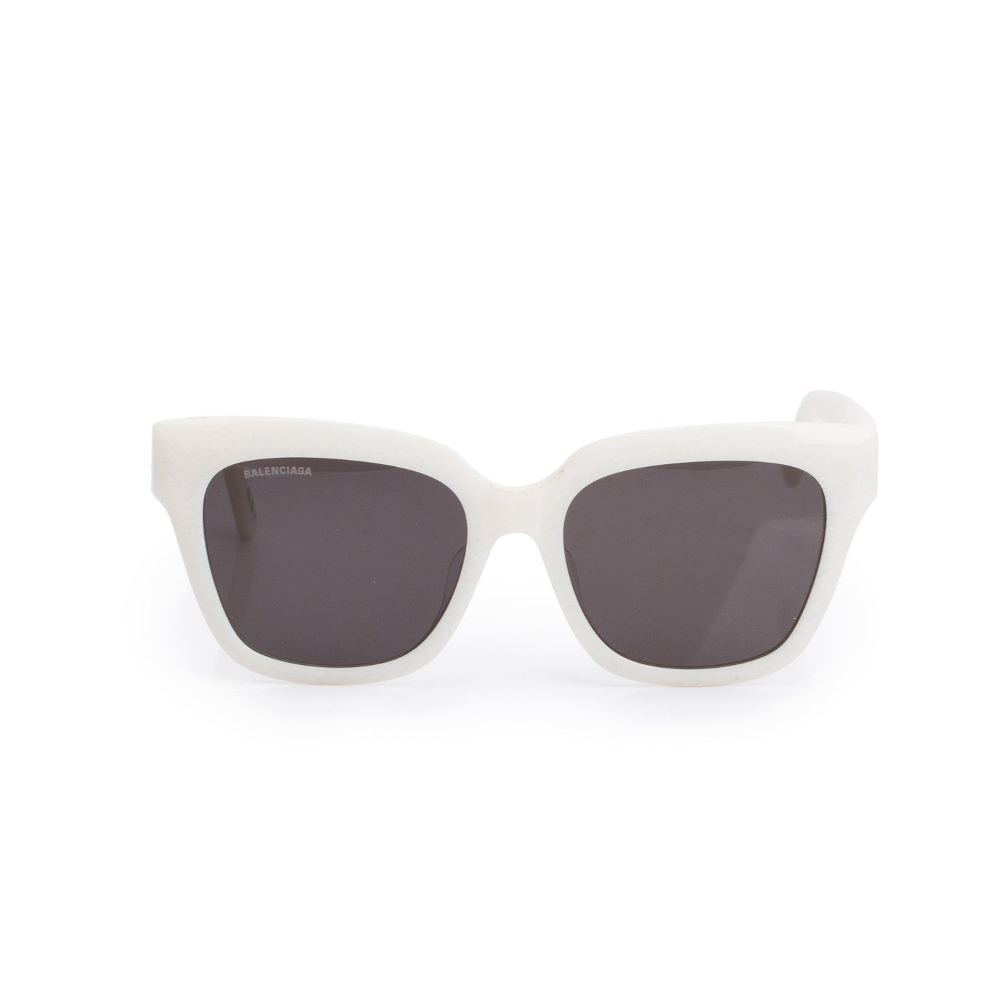 Balenciaga BB0237SA White Graphic Acetate Square Sunglasses