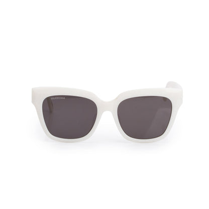 Balenciaga BB0237SA White Graphic Acetate Square Sunglasses
