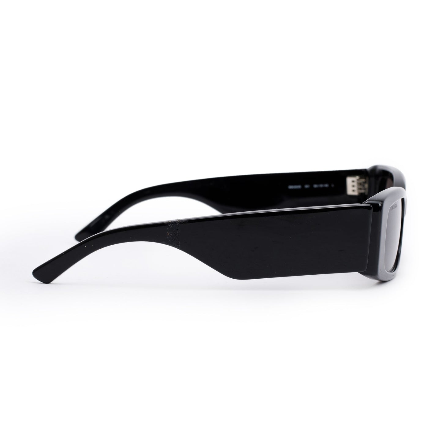 Balenciaga BB0260S Black Acetate Logo Rectangular Sunglasses