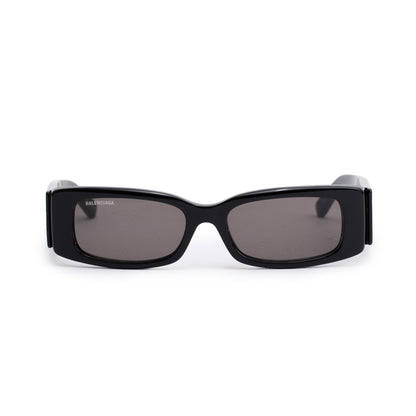 Balenciaga BB0260S Black Acetate Logo Rectangular Sunglasses