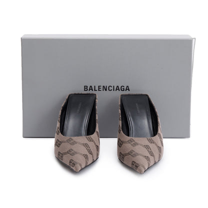 Balenciaga Beige BB Monogram Knife Mules, Size36