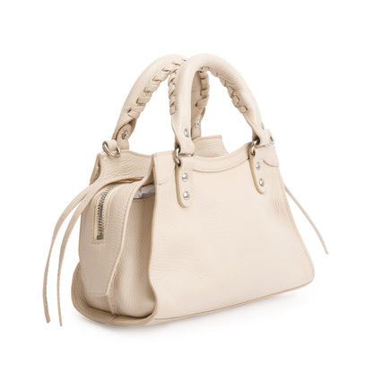 Balenciaga Beige Calfskin Leather Mini Neo Classic Top Handle Bag