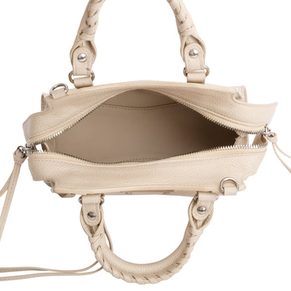 Balenciaga Beige Calfskin Leather Mini Neo Classic Top Handle Bag