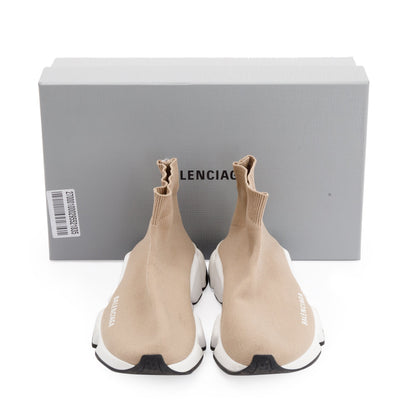 Balenciaga Beige Knit Speed Trainer Sock Sneaker, Size 36
