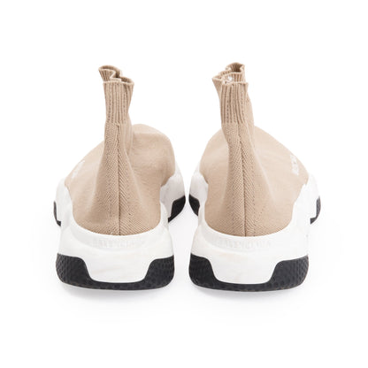 Balenciaga Beige Knit Speed Trainer Sock Sneaker, Size 36