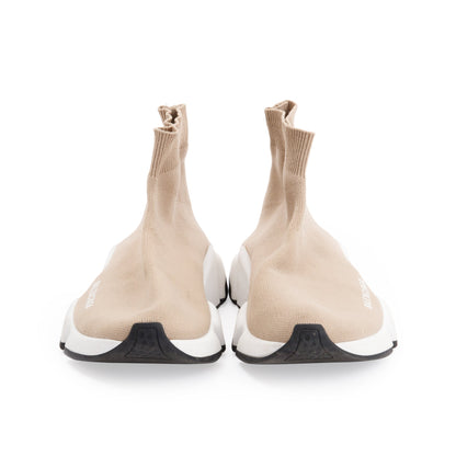 Balenciaga Beige Knit Speed Trainer Sock Sneaker, Size 36