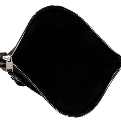 Balenciaga Black Agneau Arena Leather Motocross Classic Clip L Pouch