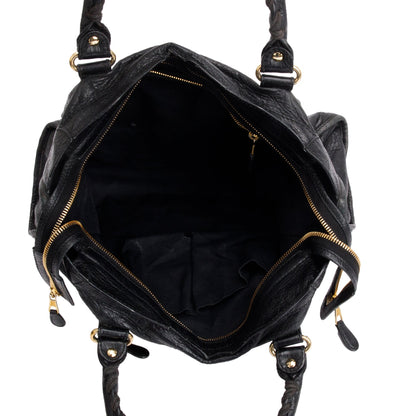 Balenciaga Black Agneau Leather Giant 12 City Bag