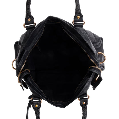 Balenciaga Black Agneau Leather Giant 12 City Bag