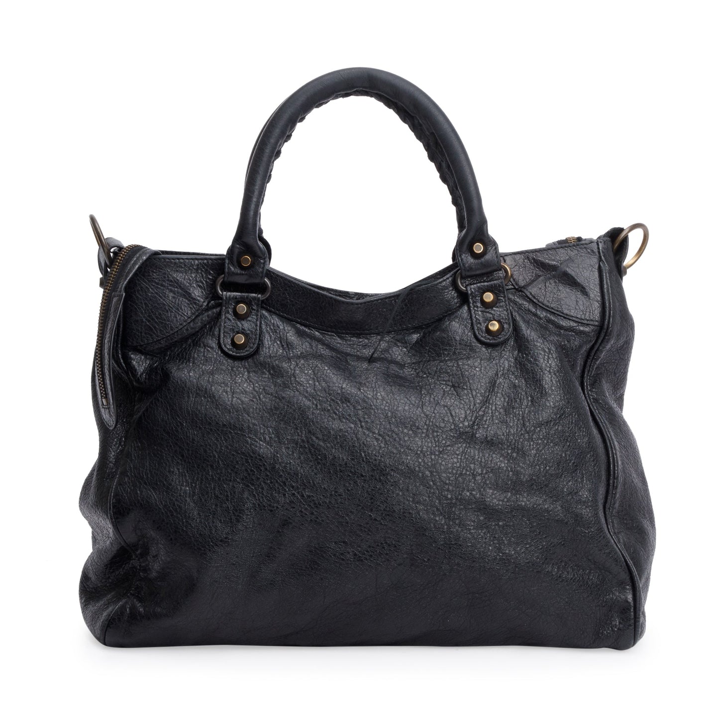 Balenciaga Black Agneu Leather Motocross Classic City Velo Bag