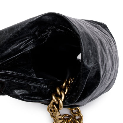 Balenciaga Black Arena Calf Leather Small Puffer Shoulder Bag